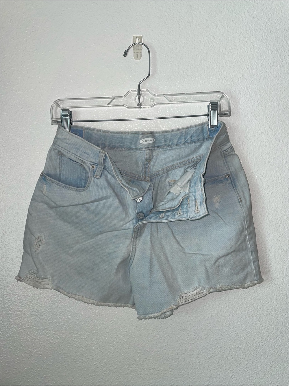 Old Navy Light Blue Distressed Denim Shorts